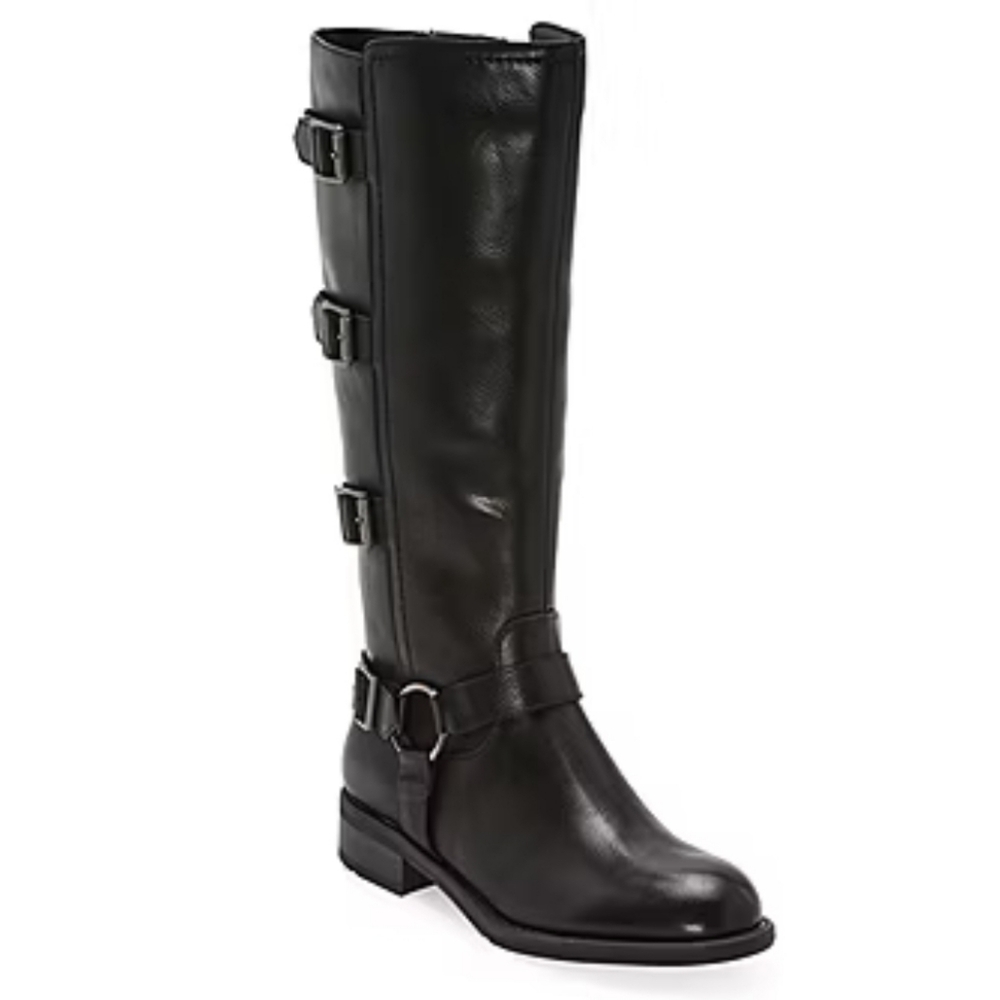 FRYE AND CO. | Cyra stacked heel buckle harness motorcycle boots